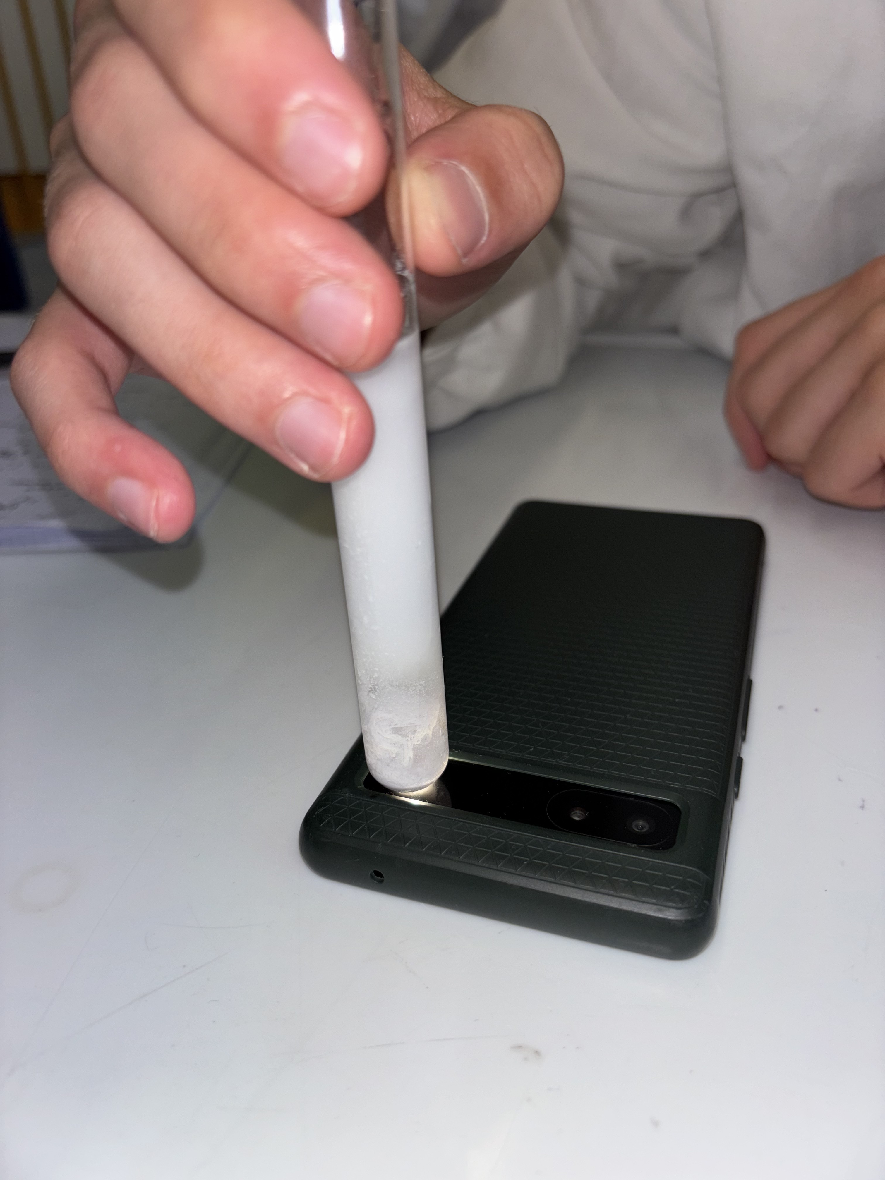 Precipitato AgCl bianco in provetta